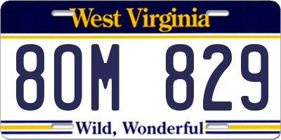 WV license plate 8OM829