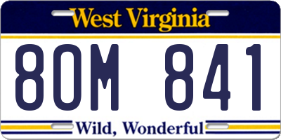 WV license plate 8OM841