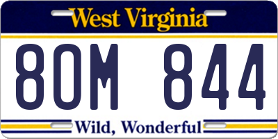 WV license plate 8OM844