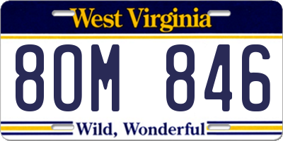 WV license plate 8OM846