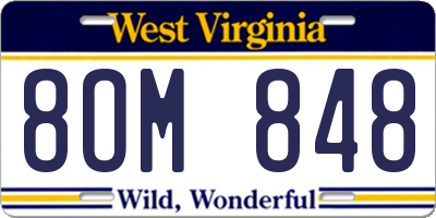 WV license plate 8OM848