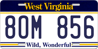 WV license plate 8OM856