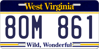 WV license plate 8OM861