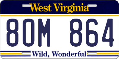 WV license plate 8OM864