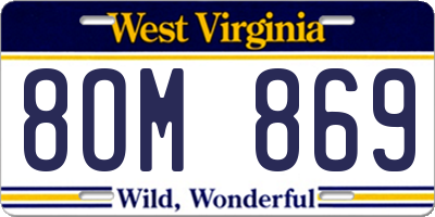 WV license plate 8OM869