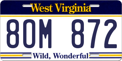 WV license plate 8OM872