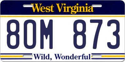 WV license plate 8OM873