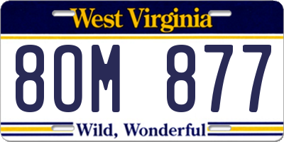 WV license plate 8OM877
