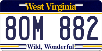 WV license plate 8OM882