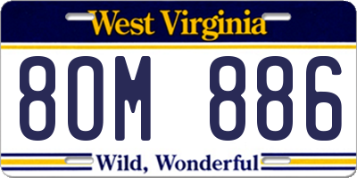 WV license plate 8OM886