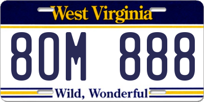 WV license plate 8OM888