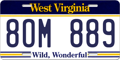 WV license plate 8OM889