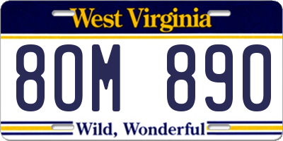 WV license plate 8OM890