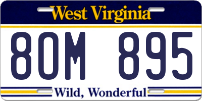 WV license plate 8OM895