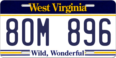 WV license plate 8OM896