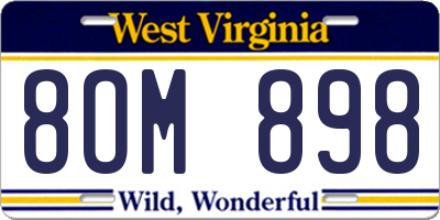 WV license plate 8OM898