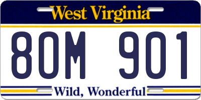 WV license plate 8OM901