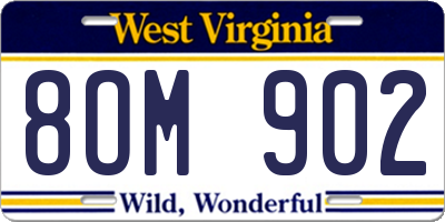 WV license plate 8OM902