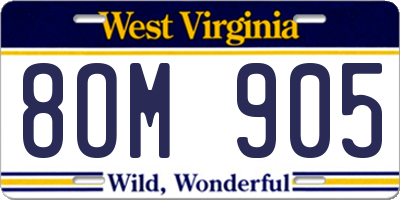 WV license plate 8OM905
