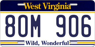WV license plate 8OM906