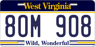 WV license plate 8OM908