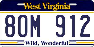 WV license plate 8OM912