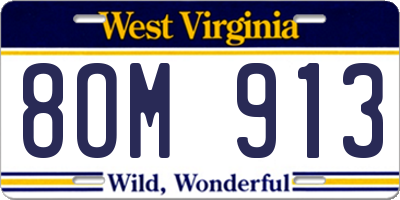 WV license plate 8OM913
