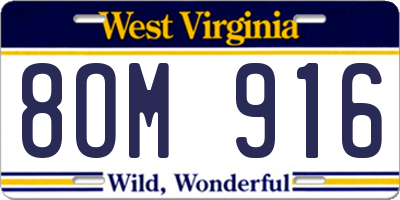 WV license plate 8OM916