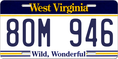 WV license plate 8OM946