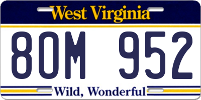 WV license plate 8OM952
