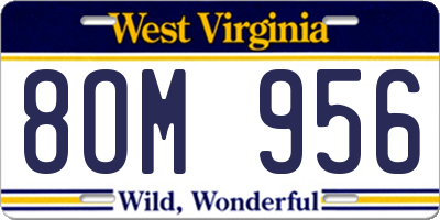 WV license plate 8OM956