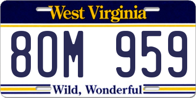 WV license plate 8OM959