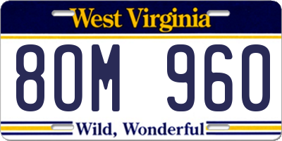 WV license plate 8OM960