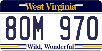 WV license plate 8OM970