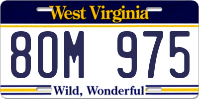 WV license plate 8OM975