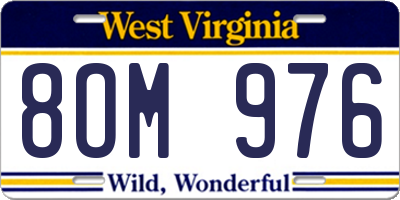 WV license plate 8OM976