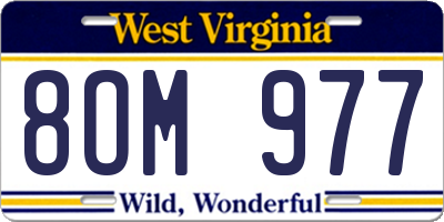 WV license plate 8OM977
