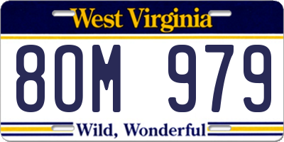 WV license plate 8OM979