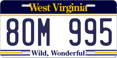 WV license plate 8OM995