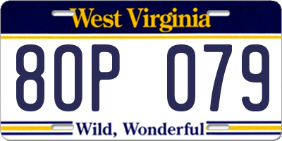 WV license plate 8OP079
