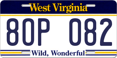 WV license plate 8OP082