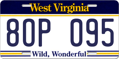 WV license plate 8OP095