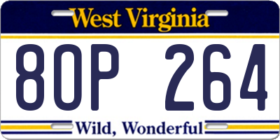 WV license plate 8OP264