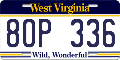 WV license plate 8OP336