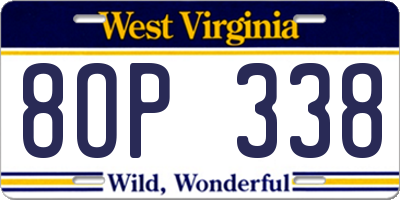 WV license plate 8OP338