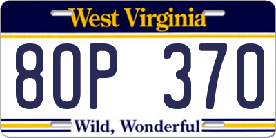 WV license plate 8OP370