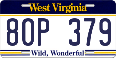 WV license plate 8OP379