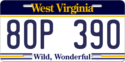 WV license plate 8OP390