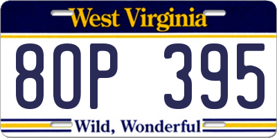 WV license plate 8OP395