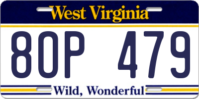 WV license plate 8OP479